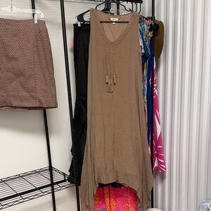 Style & Co- Brown Sleeveless Dress with Tassel Detail